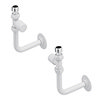Arezzo Round Straight Radiator Valves incl. Curved Angled Pipes - White profile small image view 1 