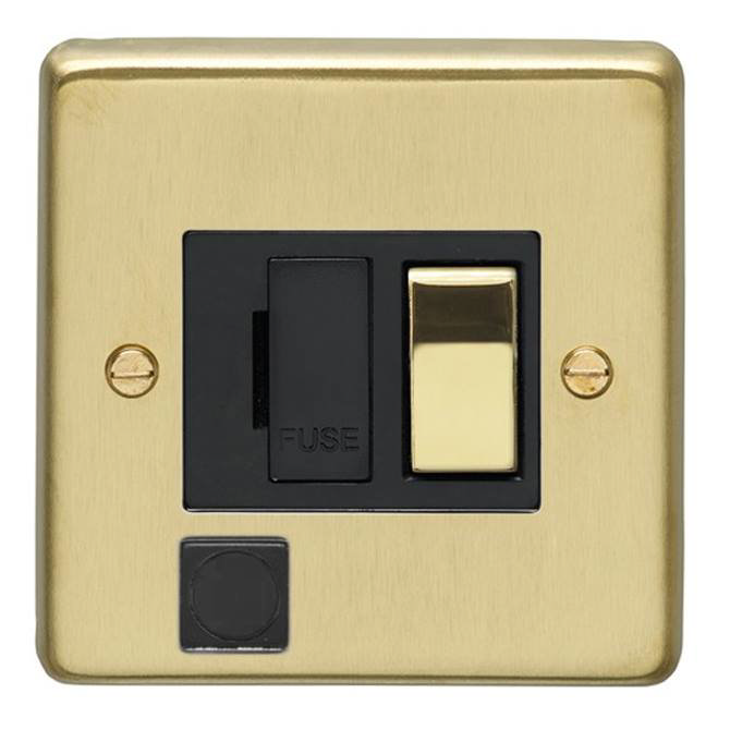 Revive Switched Fused Spur with Flex Outlet Brushed Brass/Black