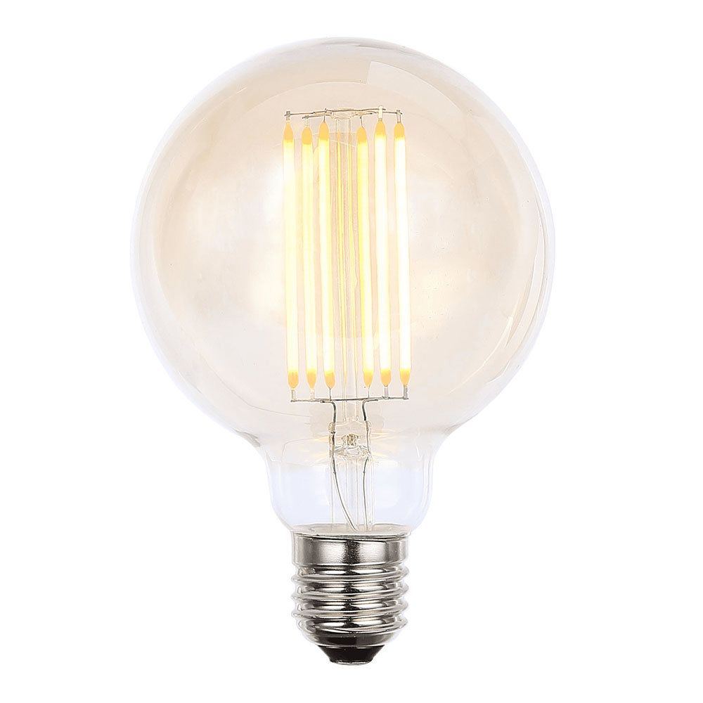 Revive Large E27 LED Filament Globe Bulb - Amber Glass