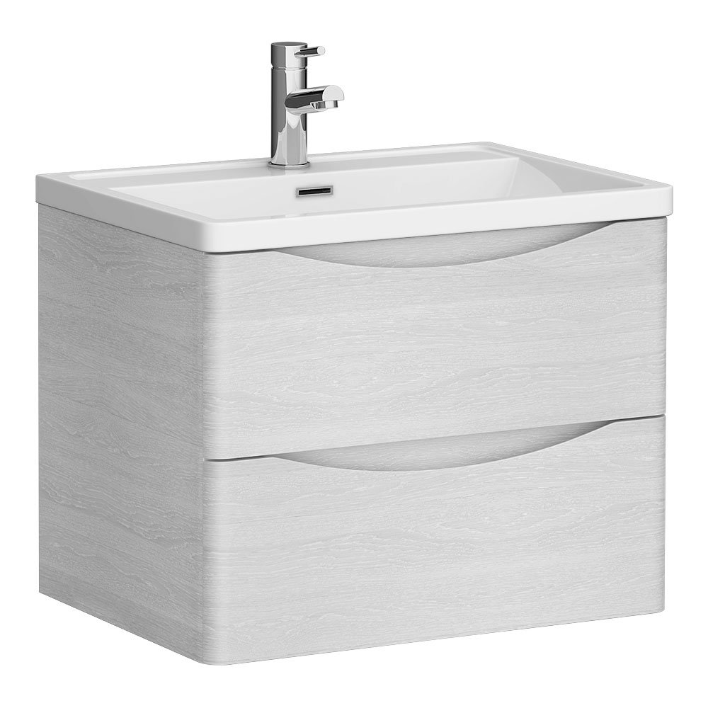 Ronda White Ash 600mm Wide Wall Mounted Vanity Unit