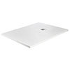 Imperia 1700 x 800mm White Slate Effect Rectangular Shower Tray + Chrome Waste profile small image view 1 