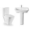 Roca - The Gap 4 Piece Bathroom Suite - close coupled WC & basin with pedestal profile small image view 1 