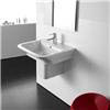 Roca - The Gap 550mm 1 tap hole basin with semi pedestal profile small image view 3 