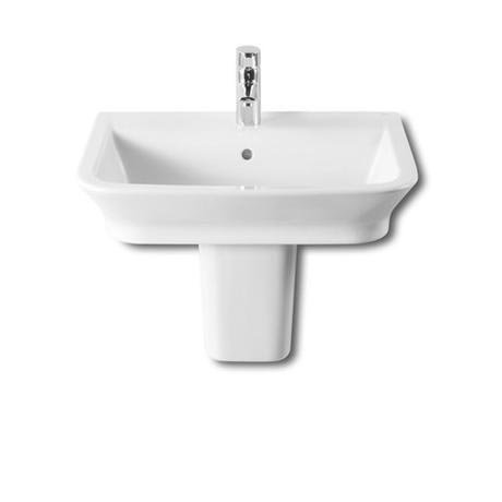 Roca The Gap 550mm 1 Tap Hole Basin With Semi Pedestal At