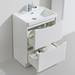 Monza White Ash 600mm Wide Floor Standing Vanity Unit profile small image view 2 
