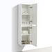 Monza White Ash Tall Wall Hung Storage Unit - 1500mm High profile small image view 2 