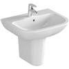 Vitra - S20 Wall Mounted Basin and Half Pedestal - 1 Tap Hole - 5 x Size Options profile small image view 1 