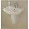 Vitra - S20 Wall Mounted Basin and Half Pedestal - 1 Tap Hole - 5 x Size Options profile small image view 2 