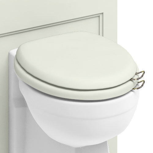 Burlington Soft Close Toilet Seat with Chrome Hinges and Handles Sand