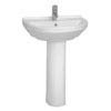 VitrA - S50 Round Washbasin & Pedestal - 1 Tap Hole - 4 Size Options profile small image view 1 