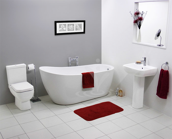 RAK Series 600 Modern Slipper Freestanding Bath Suite at Victorian