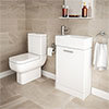 RAK Series 600 Toilet Inc. Soft Close Seat + White Compact Vanity Unit Small Image