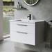 Britton Shoreditch 850mm Wall-Hung Double Drawer Vanity Unit with Chrome Handles - Matt White profile small image view 3 