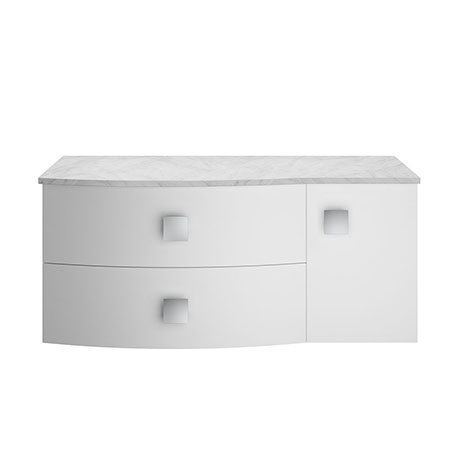 Hudson Reed Sarenna Moon White 1000mm Wall Hung Cabinet & Grey Marble Top