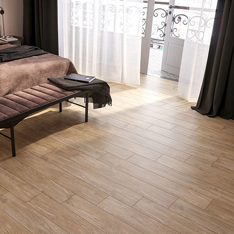 Sarenna Beige Wood Effect Floor Tiles - 150 x 900mm