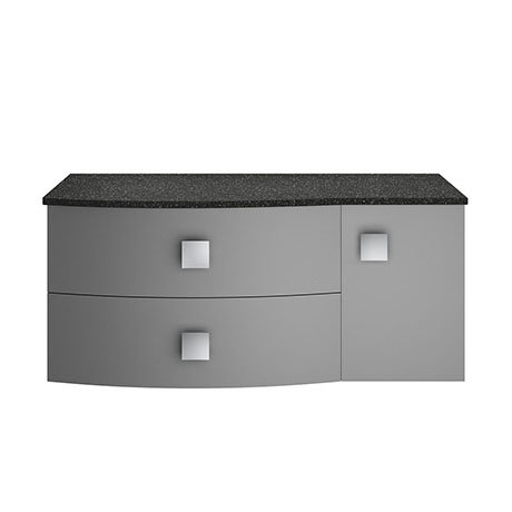 Hudson Reed Sarenna Dove Grey 1000mm Wall Hung Cabinet & Black Marble Top