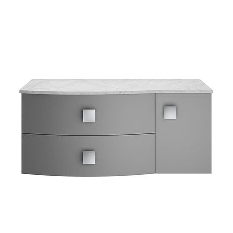 Hudson Reed Sarenna Dove Grey 1000mm Wall Hung Cabinet & Grey Marble Top