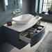 Hudson Reed Sarenna Wall Hung Countertop Vanity Unit - Moon White - 1000mm with Grey Marble Top profile small image view 2 