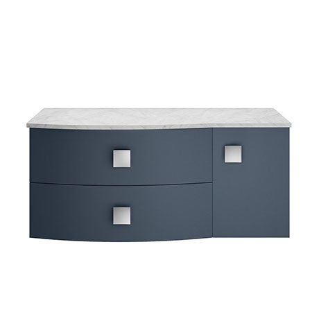 Hudson Reed Sarenna Mineral Blue 1000mm Wall Hung Cabinet & Grey Marble Top