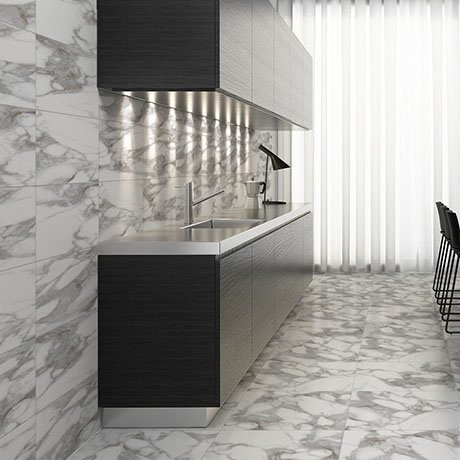 Sarzano Carrara Marble Effect Wall & Floor Tiles - 300 x 600mm