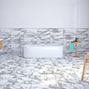 Sarzano Carrara Marble Effect Floor Tiles - 600 x 600mm Small Image