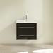 Villeroy and Boch Avento Crystal Black 650mm Wall Hung 2-Drawer Vanity Unit profile small image view 3 