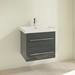 Villeroy and Boch Avento Crystal Grey 600mm Wall Hung 2-Drawer Vanity Unit profile small image view 2 