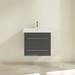 Villeroy and Boch Avento Crystal Grey 600mm Wall Hung 2-Drawer Vanity Unit profile small image view 3 