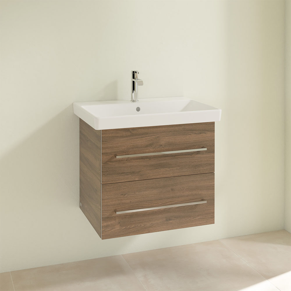 Villeroy and Boch Avento Arizona Oak 600mm Wall Hung 2-Drawer Vanity Unit