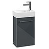 Villeroy and Boch Avento Crystal Grey 360mm Wall Hung Vanity Unit with Left Bowl Basin profile small image view 1 