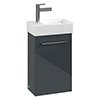 Villeroy and Boch Avento Crystal Grey 360mm Wall Hung Vanity Unit with Right Bowl Basin profile small image view 1 