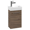 Villeroy and Boch Avento Arizona Oak 360mm Wall Hung Vanity Unit with Right Bowl Basin profile small image view 1 
