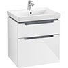 Villeroy and Boch Subway 2.0 Glossy White 600mm Wall Hung 2-Drawer Vanity Unit profile small image view 1 