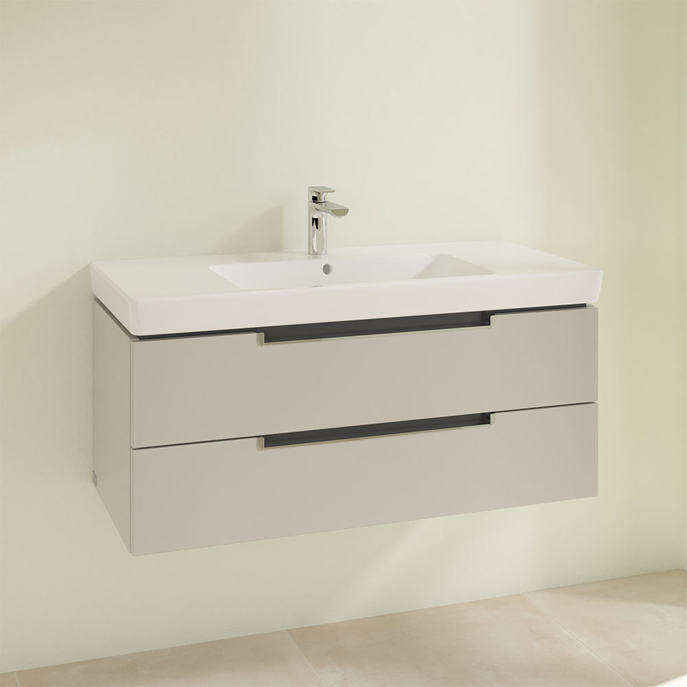 Villeroy and Boch Subway 2.0 Soft Grey 1000mm Wall Hung 2Drawer Vanity Unit