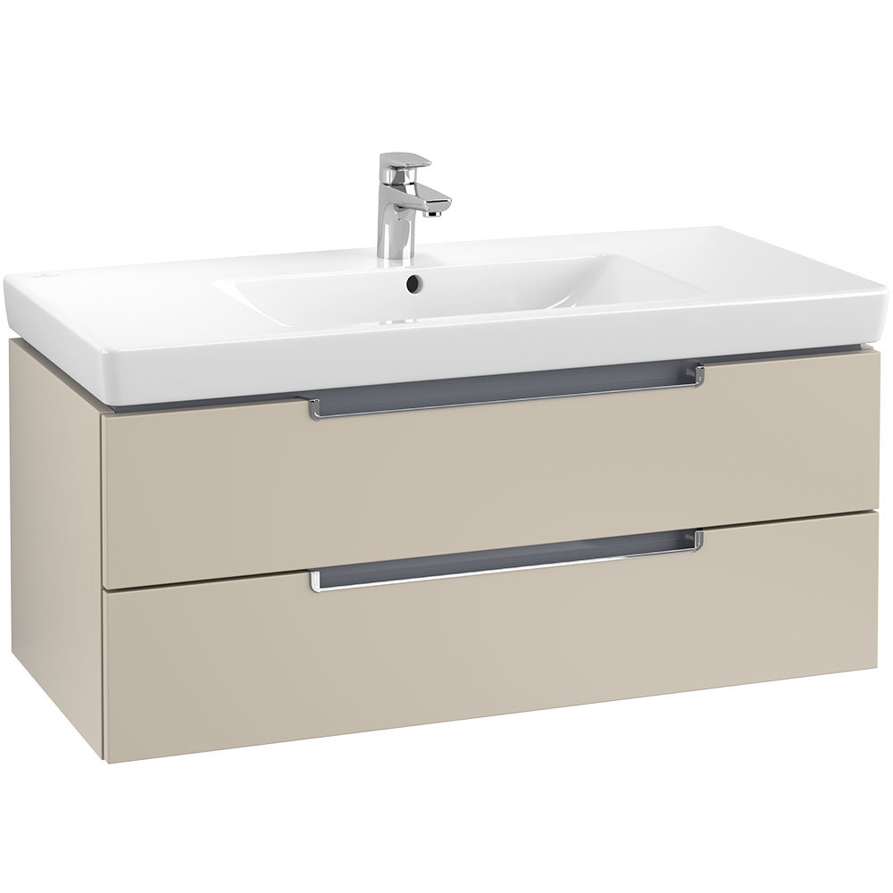 Villeroy and Boch Subway 2.0 Soft Grey 1000mm Wall Hung 2Drawer Vanity Unit