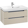 Villeroy and Boch Subway 2.0 Soft Grey 800mm Wall Hung 2-Drawer Vanity Unit profile small image view 1 