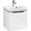 Villeroy and Boch Subway 2.0 Glossy White 450mm Wall Hung 1-Drawer Vanity Unit profile small image view 1 