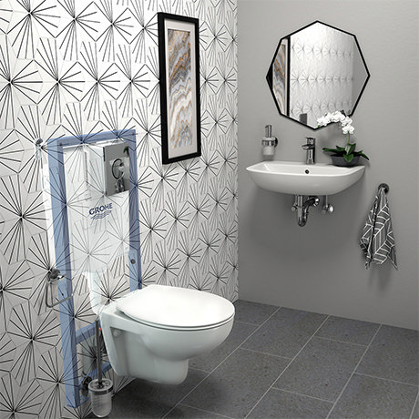 Grohe Solido Bau/Nova Cosmo COMPLETE Wall Hung Bathroom Suite