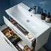 Roper Rhodes Scheme 1000mm Wall Mounted Double Drawer Unit with Ceramic Basin - Gloss Dark Clay profile small image view 4 