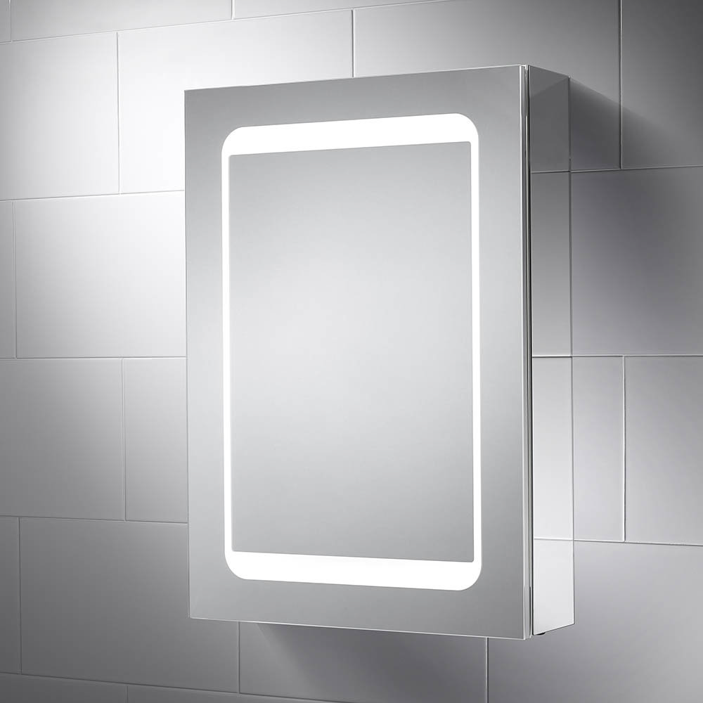 Warmiehomy Modern LED Bathroom Mirror Cabinet 800x600mm with Touch Switch Demister Pad Shaver Socket 