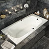 Aurora 1500 x 700mm 0TH Steel Enamel Bath profile small image view 1 