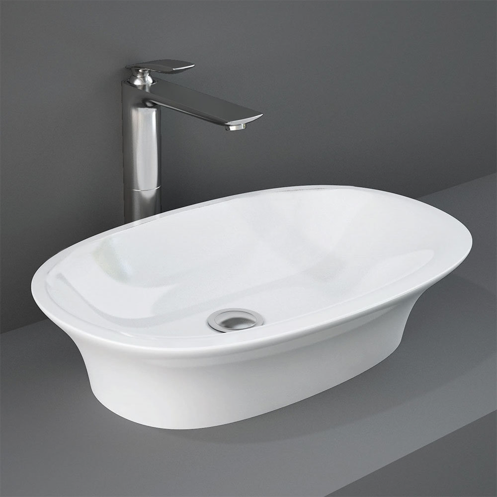 RAK Sensation 600 x 380mm 0TH Oval Counter Top Basin SENCT6000AWHA