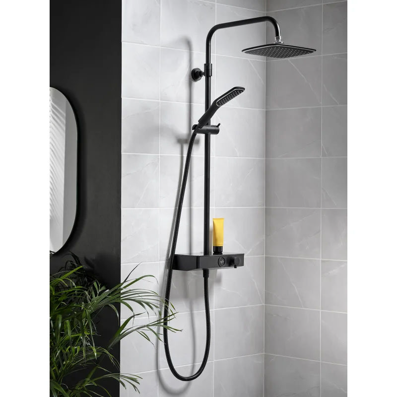 Triton Push Button Thermostatic Shower Mixer Matte Black SFXPBDIVBLK