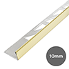 Shiny Gold 10mm L-Shape Metal Tile Trim profile small image view 1 