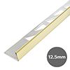 Shiny Gold 12.5mm L-Shape Metal Tile Trim profile small image view 1 