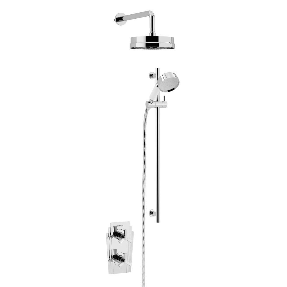 Heritage Gracechurch Recessed Shower with Deluxe Fixed Head and Flexible Riser Kit - Chrome - SGRDDUAL03