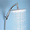 Milan 200 x 200mm Square Stainless Steel Shower Head, Extension Arm + Hose Kit profile small image view 1 