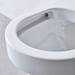 Britton Shoreditch Round Close Coupled Rimless Toilet with Matt Black Flush Button + Soft Close Seat profile small image view 3 