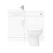 Sienna W920 x D200mm High Gloss White Vanity Unit Cloakroom Suite + D-shaped pan profile small image view 4 