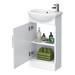 Sienna W920 x D200mm High Gloss White Vanity Unit Cloakroom Suite + D-shaped pan profile small image view 3 